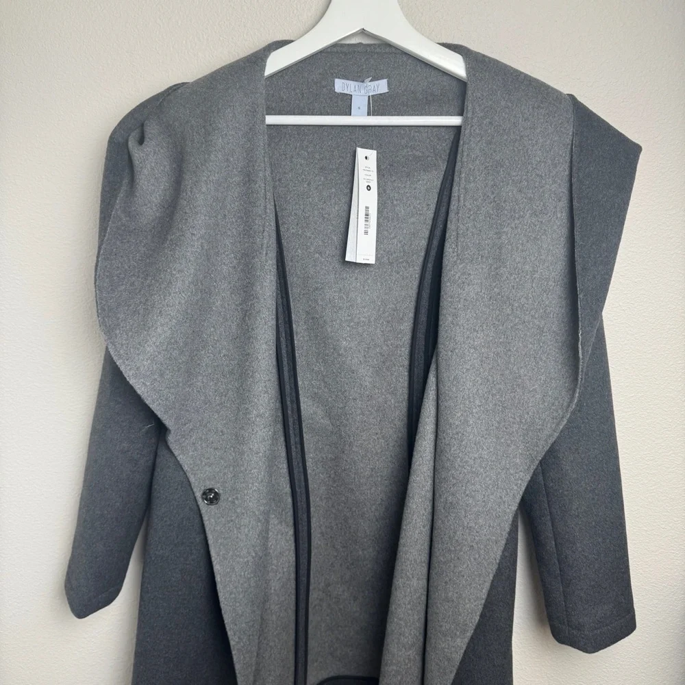 Wool Blend Coat by Dylan Grey Size Small - Picture 3 of 16